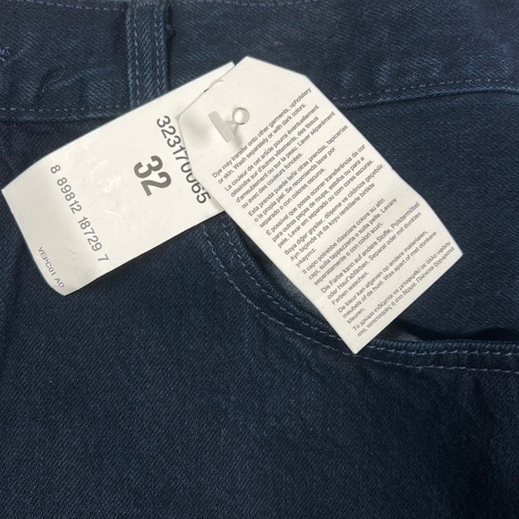 Levi’s 501 Straight Leg Button Fly Denim Shorts - Raw Hem Dark Wash NWT Size 32 - Picture 5 of 9